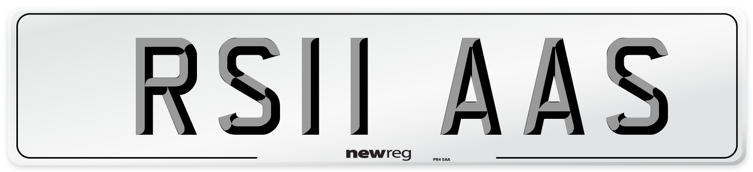RS11 AAS Number Plate from New Reg